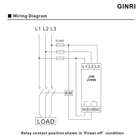 Unbalance  Three Phase Voltage Monitoring Relay 50/60 Hz 1 C/O Output